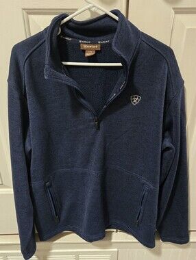 Ariat Men's Long Sleeve Navy Half-Zip Pullover, Size L